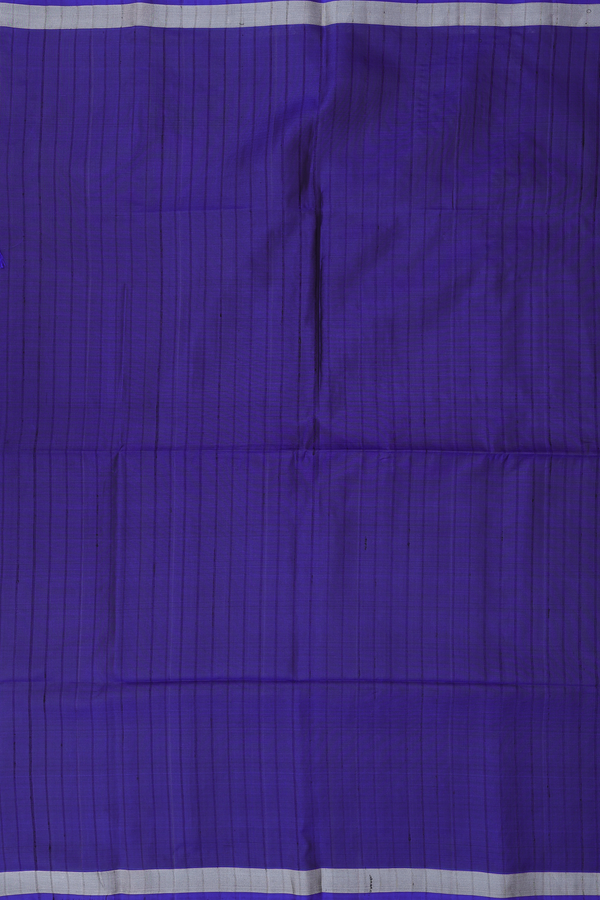 Soft Silk Saree In Royal Blue With Stripes Design