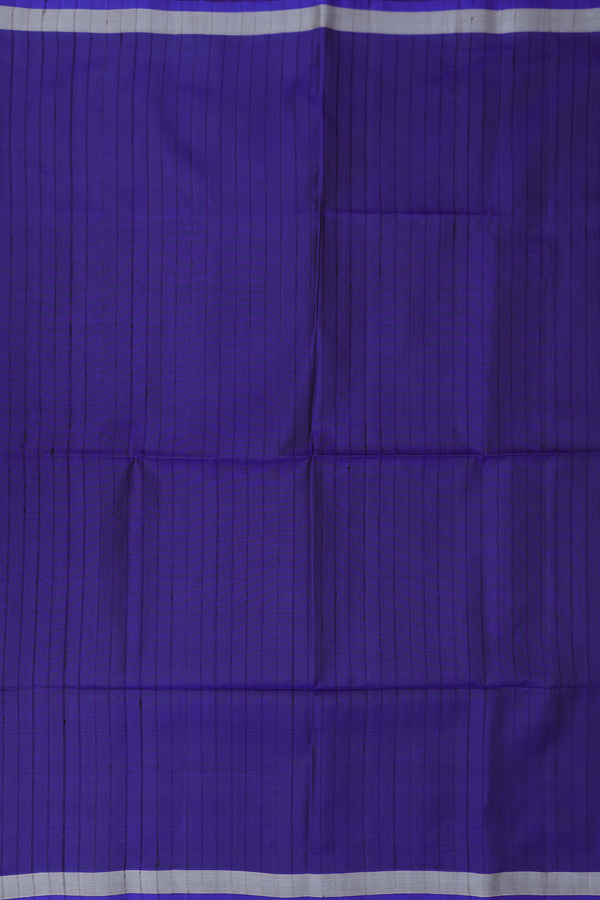 Soft Silk Saree In Royal Blue With Stripes Design