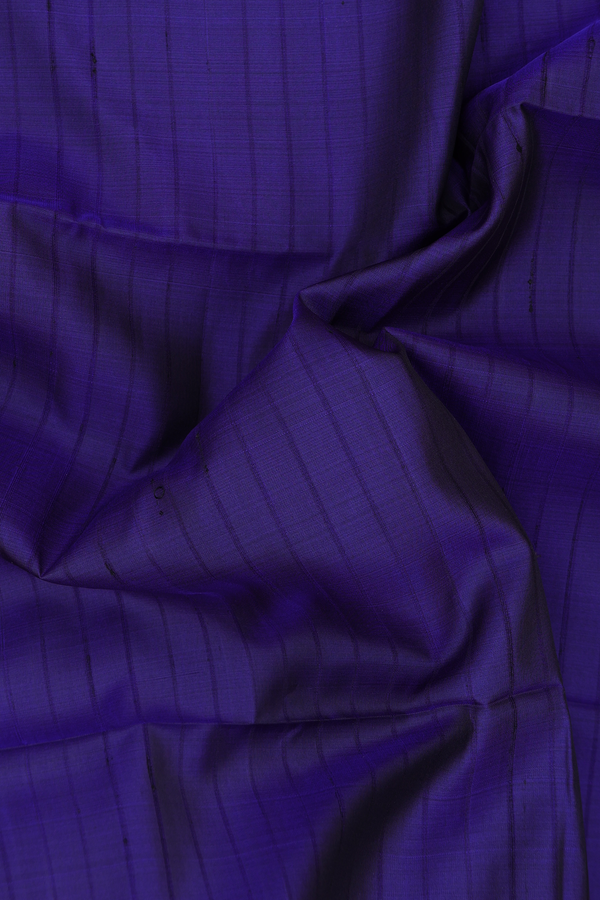 Soft Silk Saree In Royal Blue With Stripes Design
