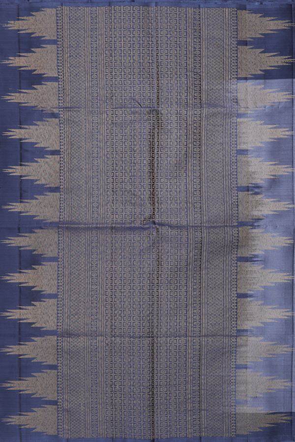 Soft Silk Saree In Grey With Polka Buttas