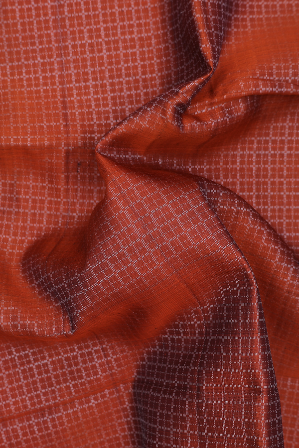 Soft Silk Saree In Brown With Checks Design