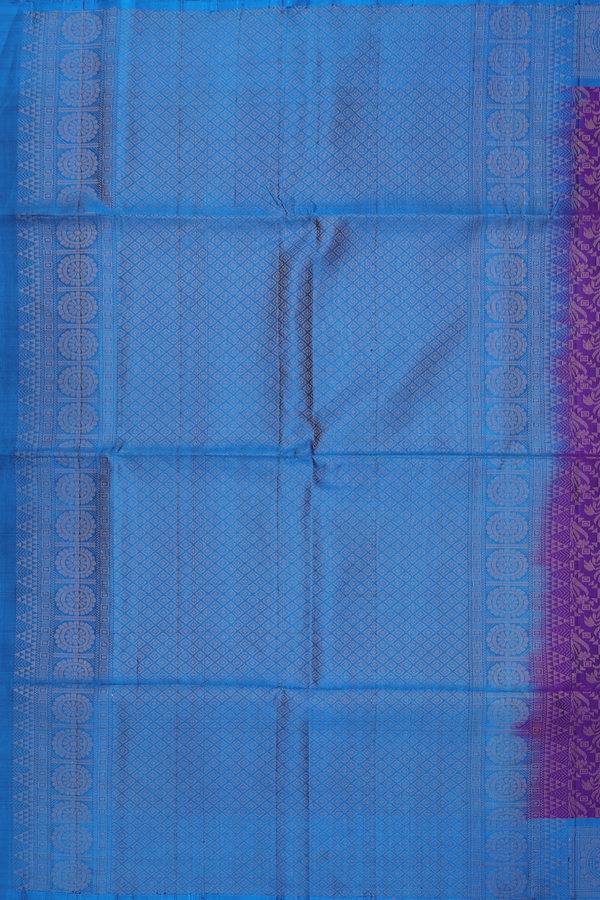 Soft Silk Saree In Purple With Brocade Design