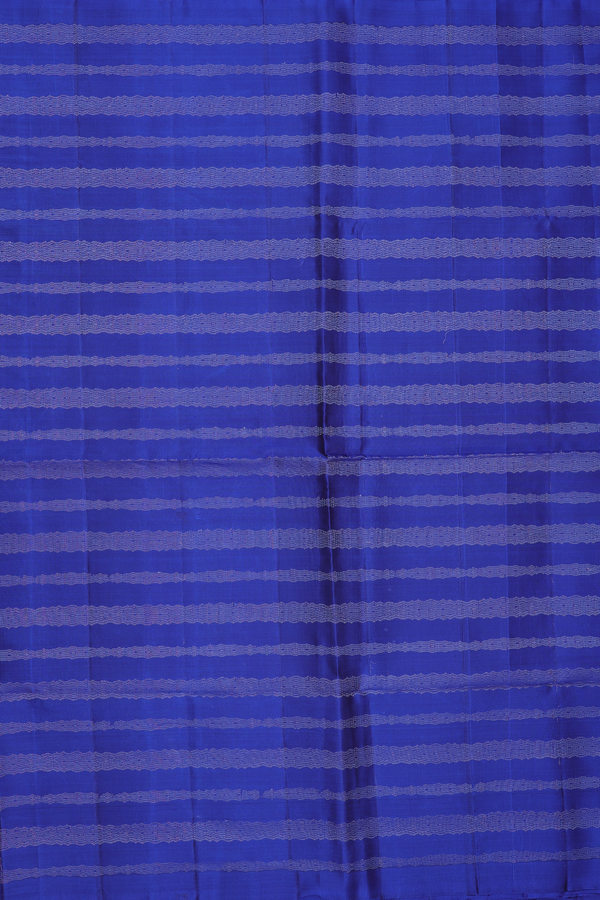 Soft Silk Saree In Blue With Stripes Design