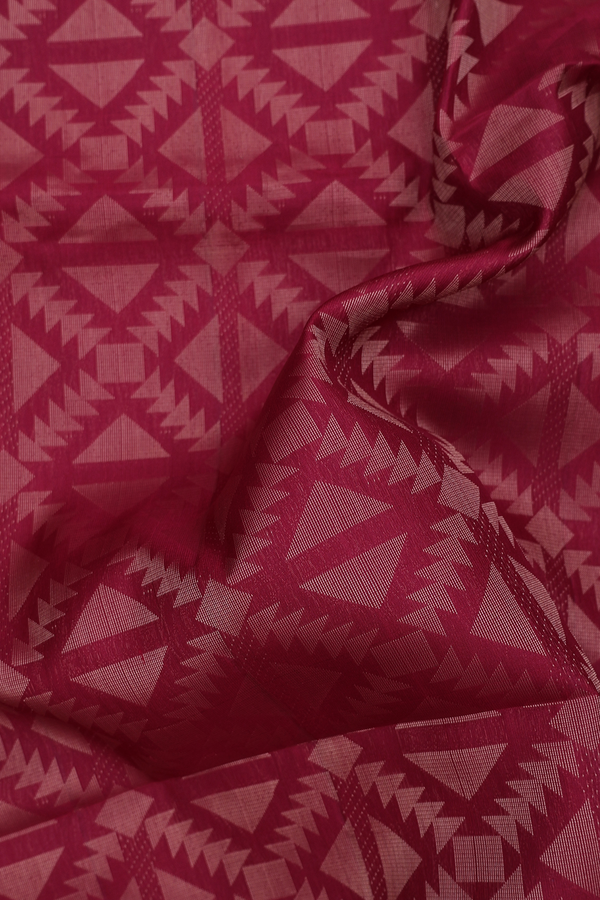 Soft Silk Saree In Ruby Red With Brocade Design