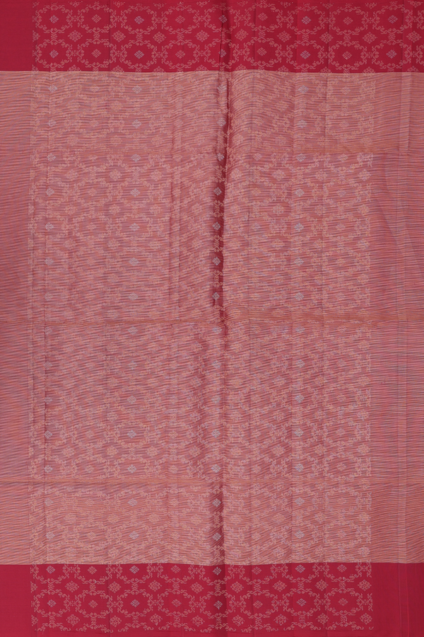 Soft Silk Saree In Red With Stripes Design