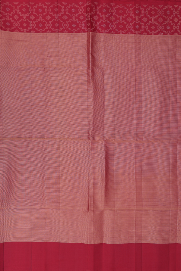 Soft Silk Saree In Red With Stripes Design