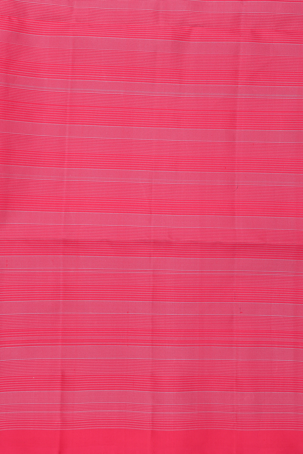 Soft Silk Saree In Scarlet Red Along Stripes With Buttas