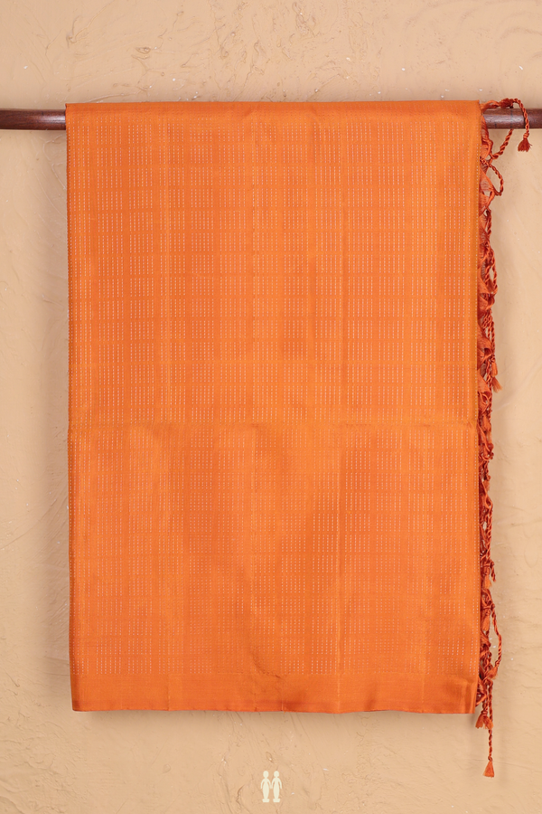 Soft Silk Saree In Orange With Allover Design