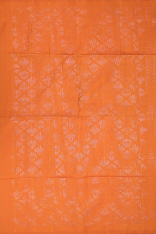 Soft Silk Saree In Orange With Allover Design