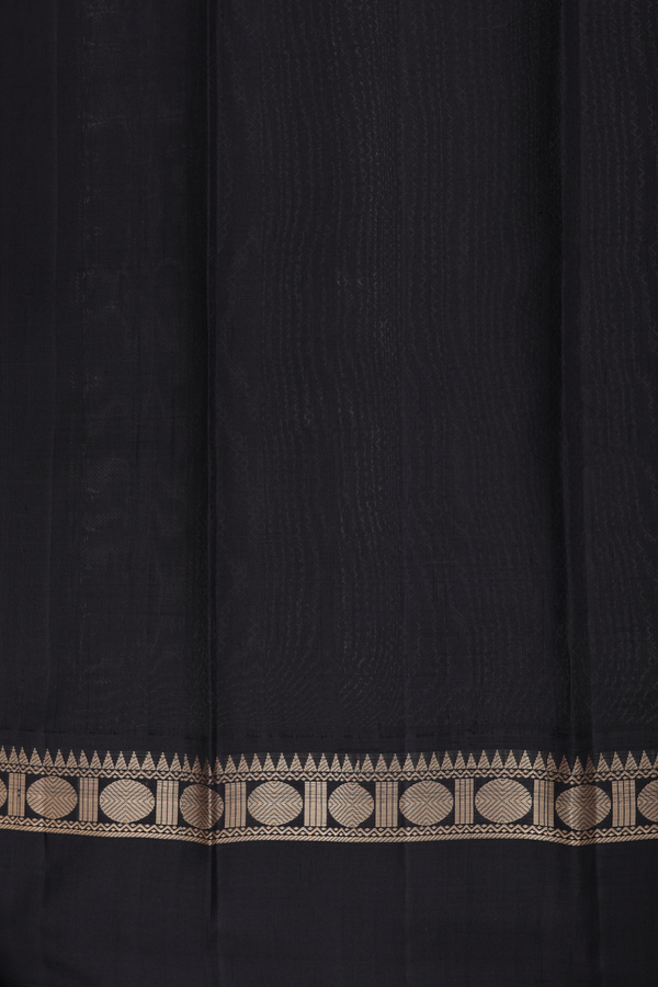 Kanchipuram Silk Saree In Light Brown With Stripes Design