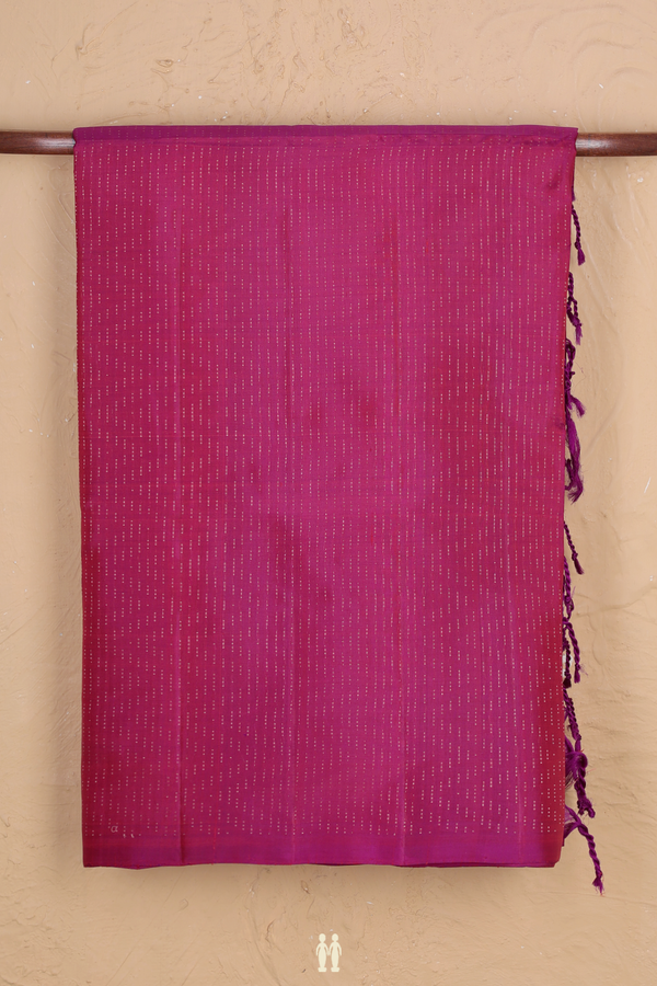 Soft Silk Saree In Deep Mulberry With Stripes Design