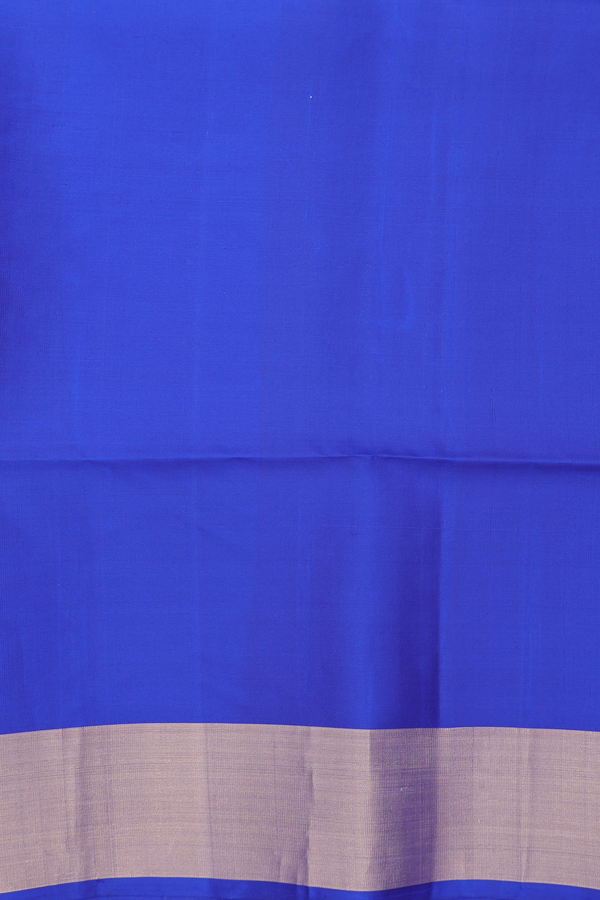 Soft Silk Saree In Deep Sky Blue With Floral Motifs