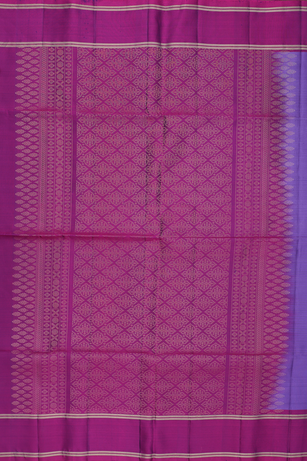 Soft Silk Saree In Dusty Purple With Floral Buttas
