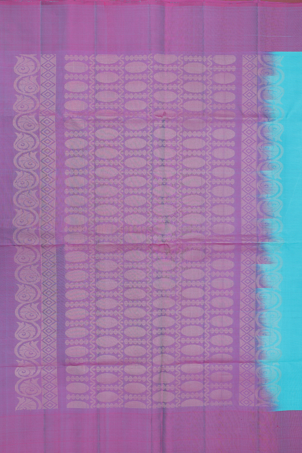 Soft Silk Saree In Tiffany Blue With Floral Motifs