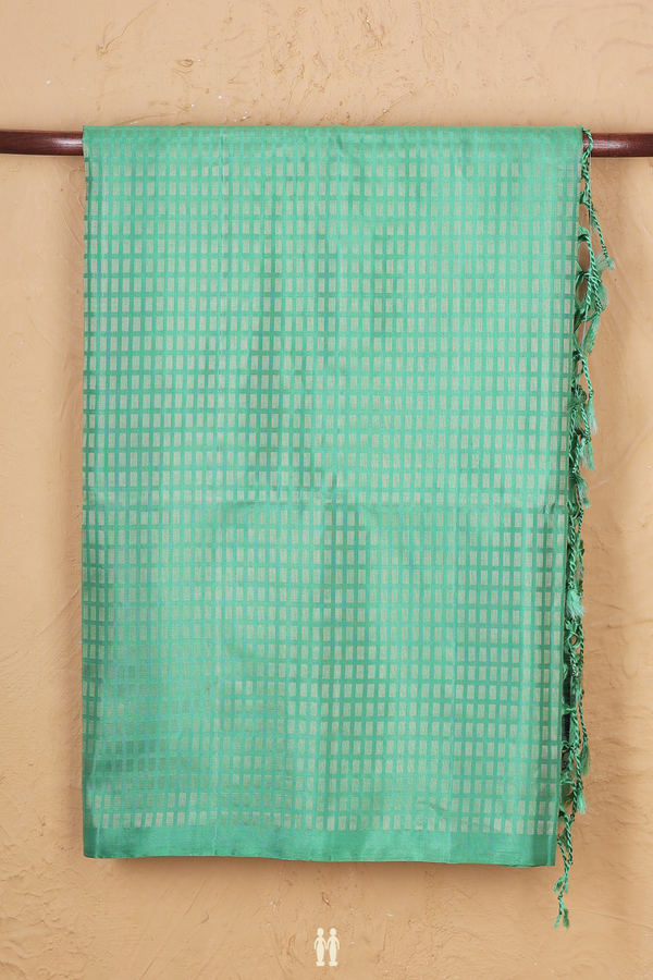 Soft Silk Saree In Mint Green With Brocade Design