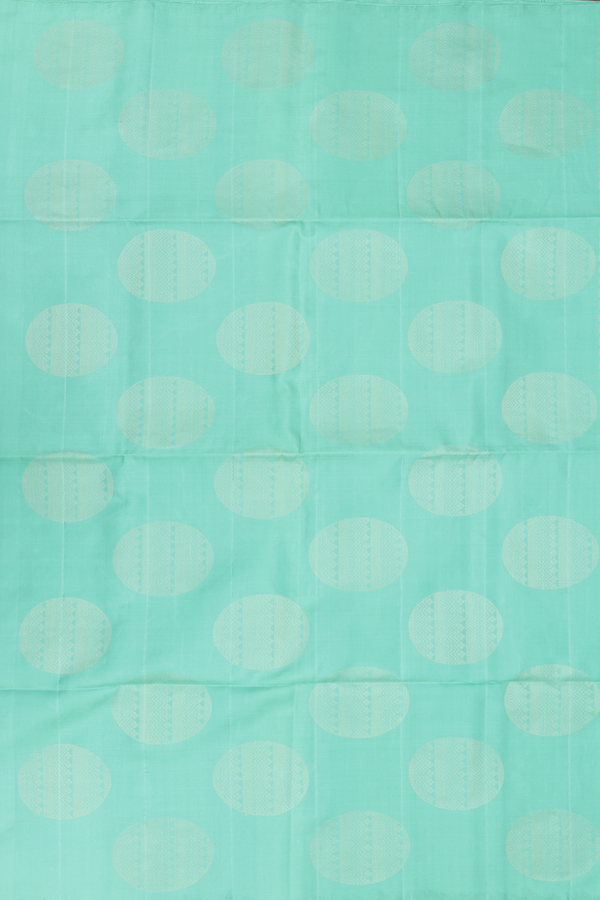 Soft Silk Saree In Mint Green With Brocade Design