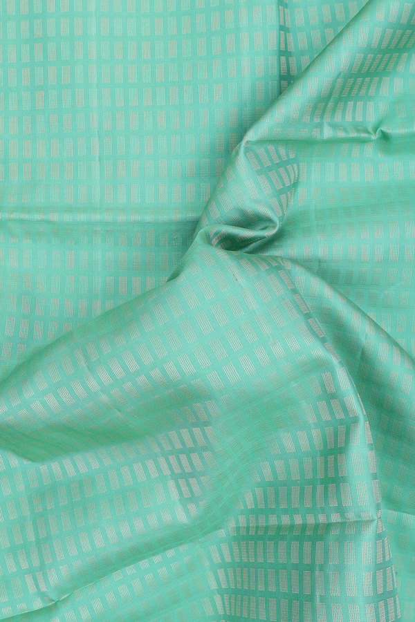 Soft Silk Saree In Mint Green With Brocade Design