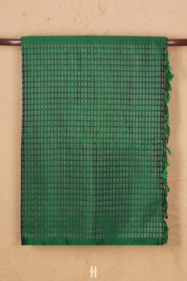 Soft Silk Saree In Emerald Green With Brocade Design