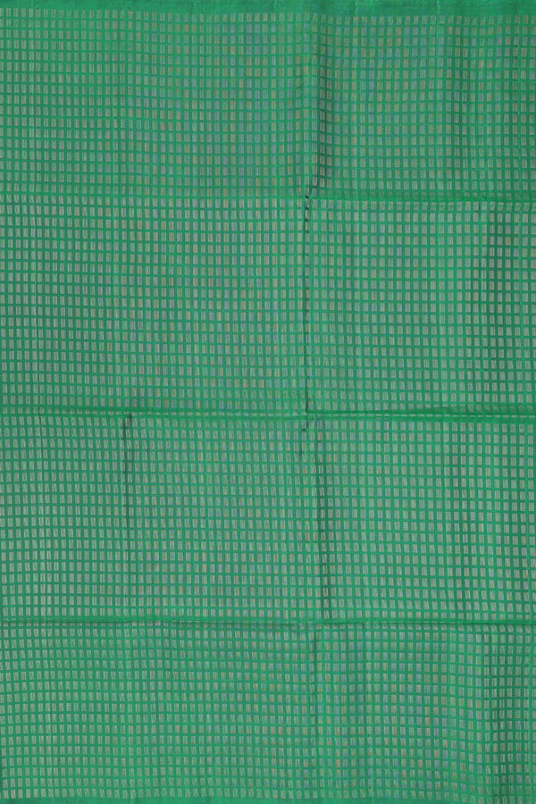 Soft Silk Saree In Emerald Green With Brocade Design
