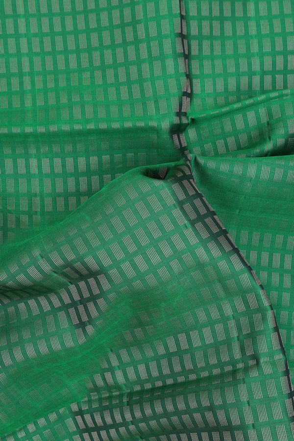 Soft Silk Saree In Emerald Green With Brocade Design