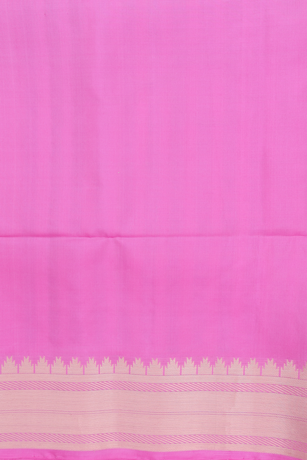 Soft Silk Saree In Pink With Temple Buttas