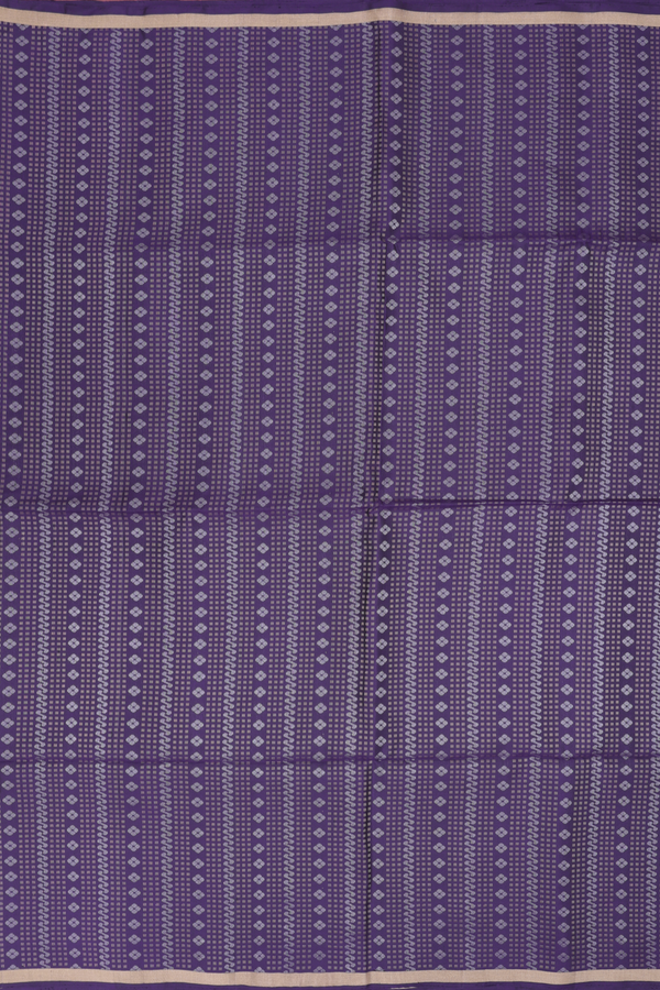 Soft Silk Saree In Deep Purple With Stripes Design