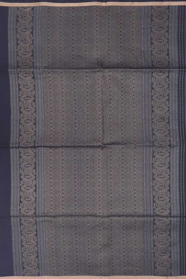 Soft Silk Saree In Black With Stripes Design