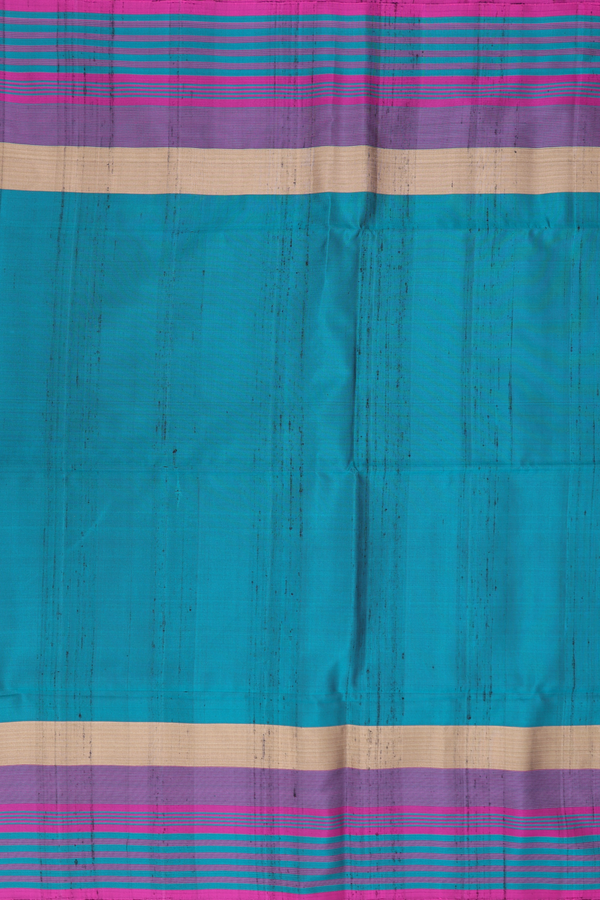 Soft Silk Saree In Plain Green With Contrast Border