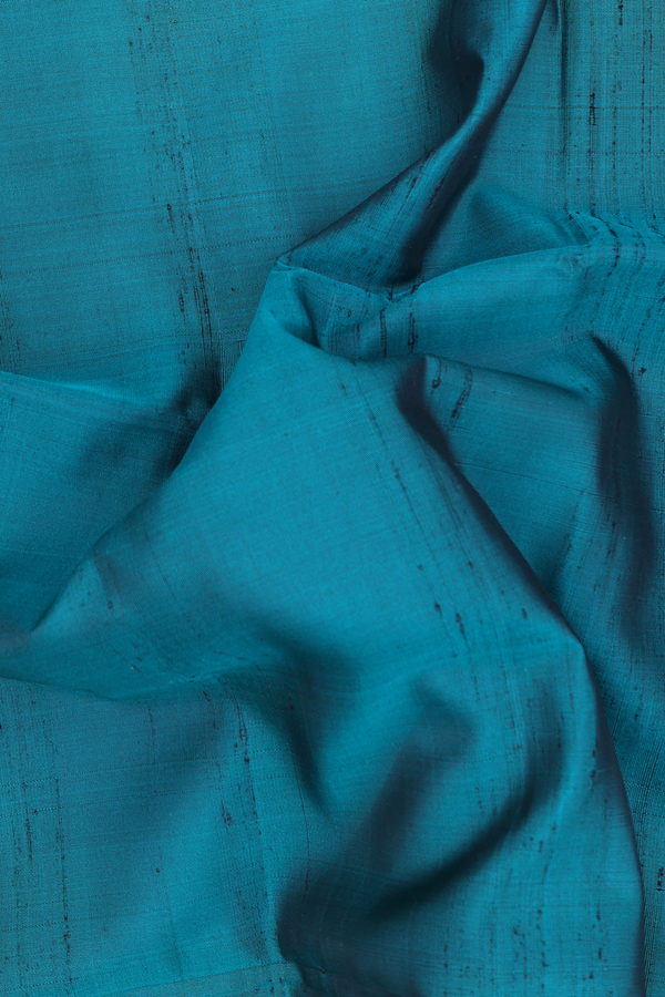 Soft Silk Saree In Plain Green With Contrast Border