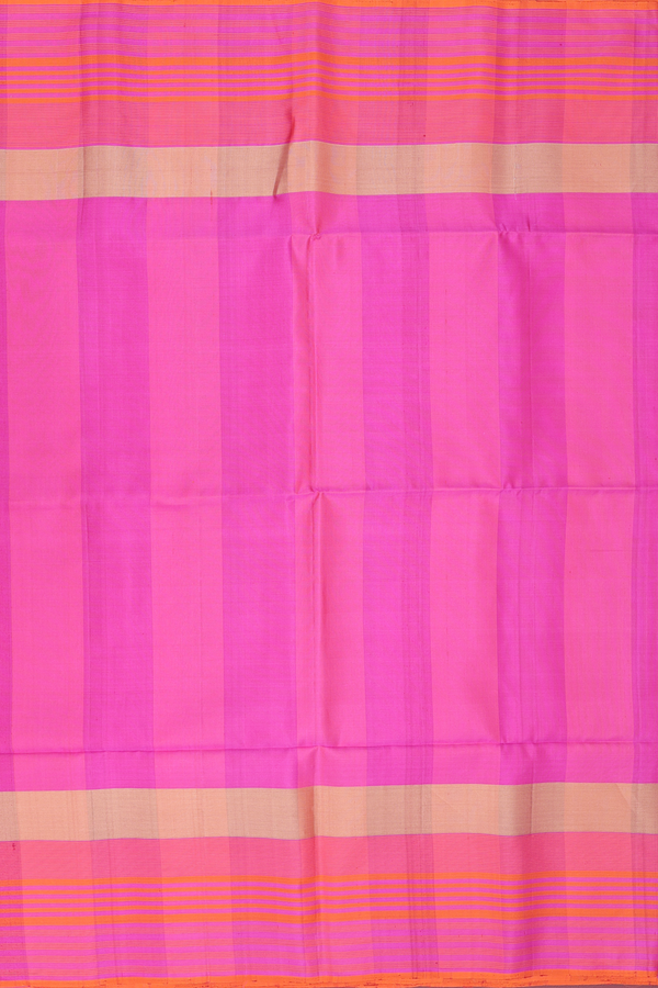 Soft Silk Saree In Pink And Purple With Stripes Design