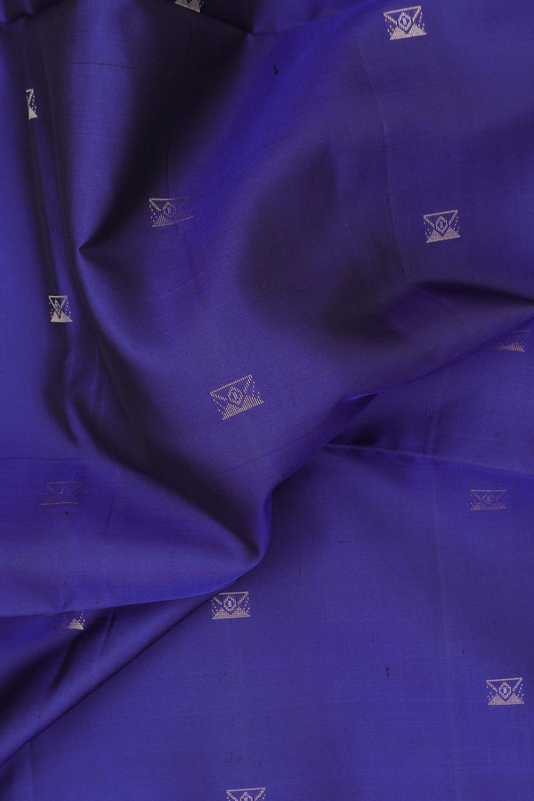 Soft Silk Saree In Royal Blue With Zari Buttas