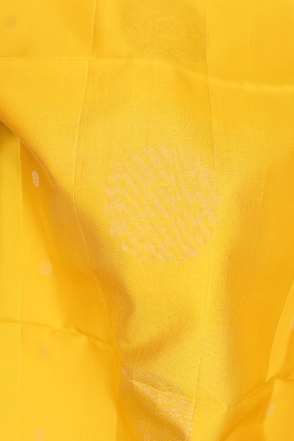 Soft Silk Saree In Yellow With Zari Motifs
