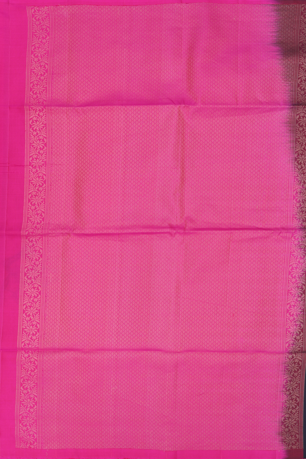 Soft Silk Saree In Black With Floral Motifs