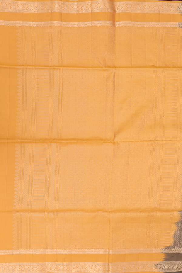 Soft Silk Saree In Black With Peacock Buttas