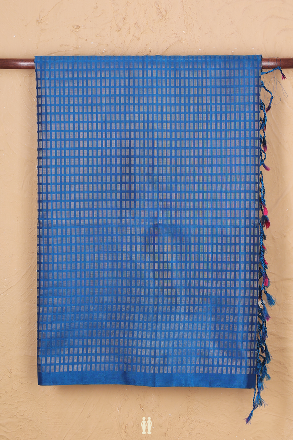 Soft Silk Saree In Teal Blue With Brocade Design