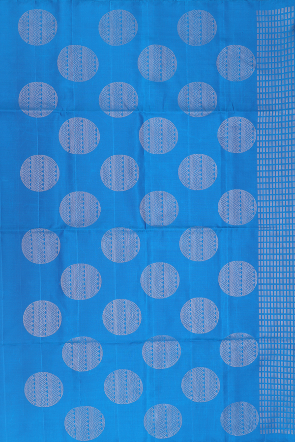 Soft Silk Saree In Teal Blue With Brocade Design