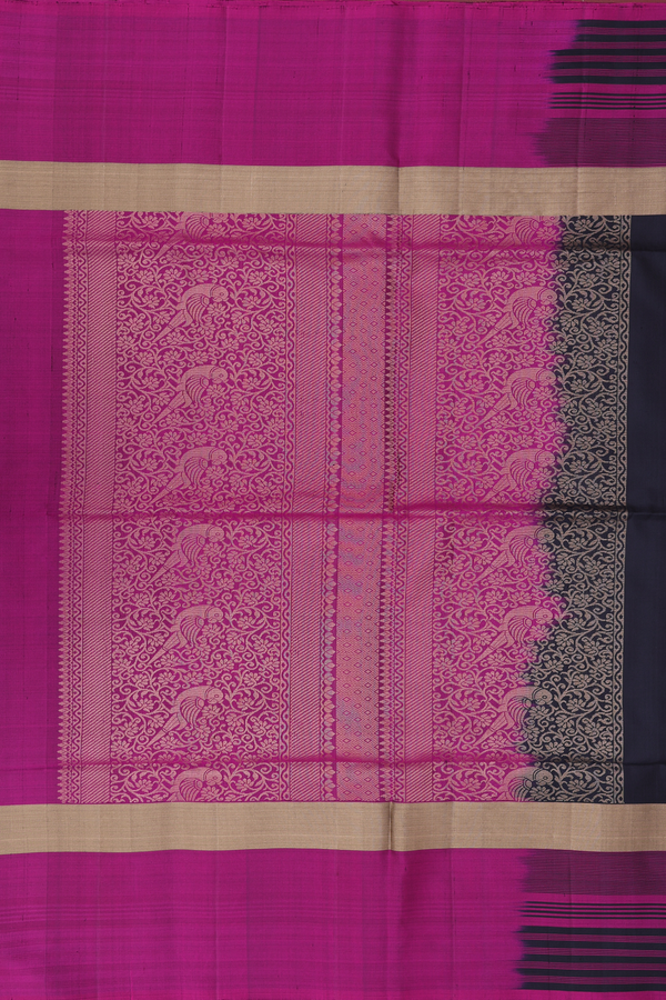 Soft Silk Saree In Black With Polka Buttas