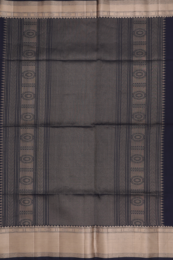 Soft Silk Saree In Black With Chakram Buttas