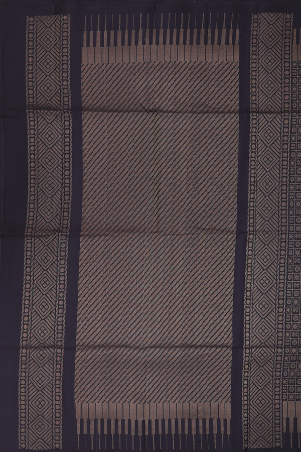 Soft Silk Saree In Black With Checks Design