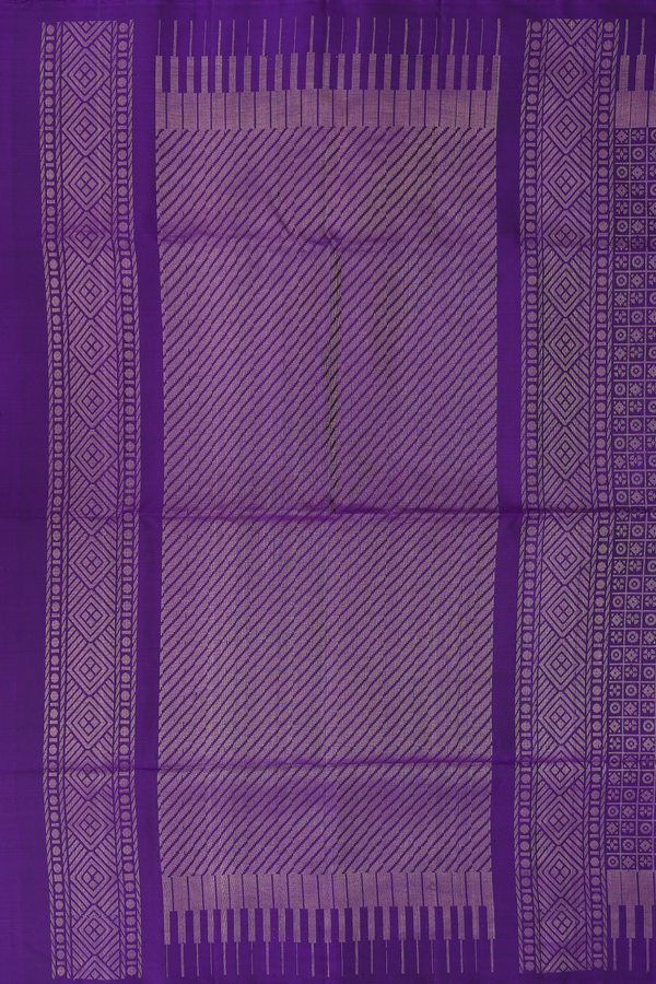 Soft Silk Saree In Royal Blue With Checks Design
