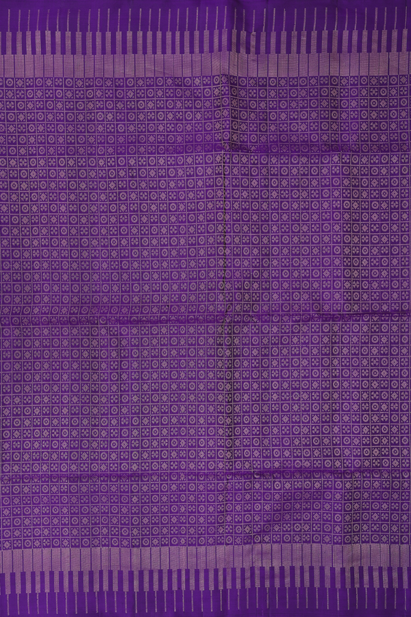Soft Silk Saree In Royal Blue With Checks Design