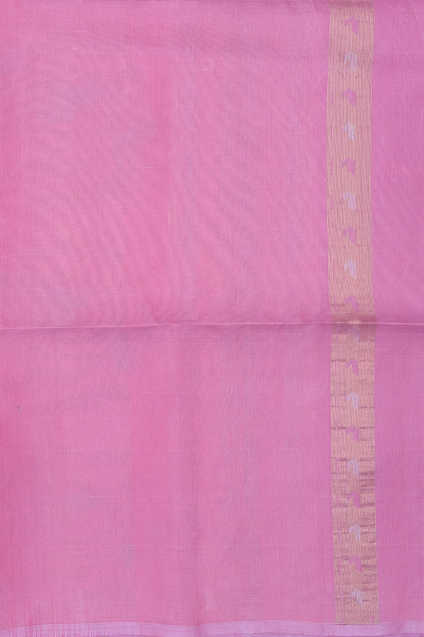 Raw Silk Saree In Blue With Floral Buttas