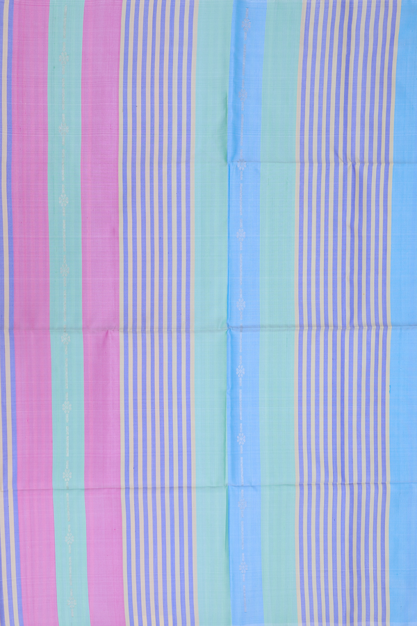 Soft Silk Saree In Multicolor With Stripes Design