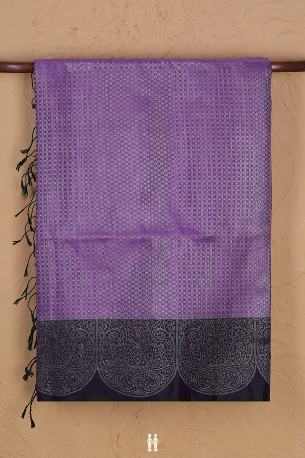 Soft Silk Saree In Light Purple With Brocade Design