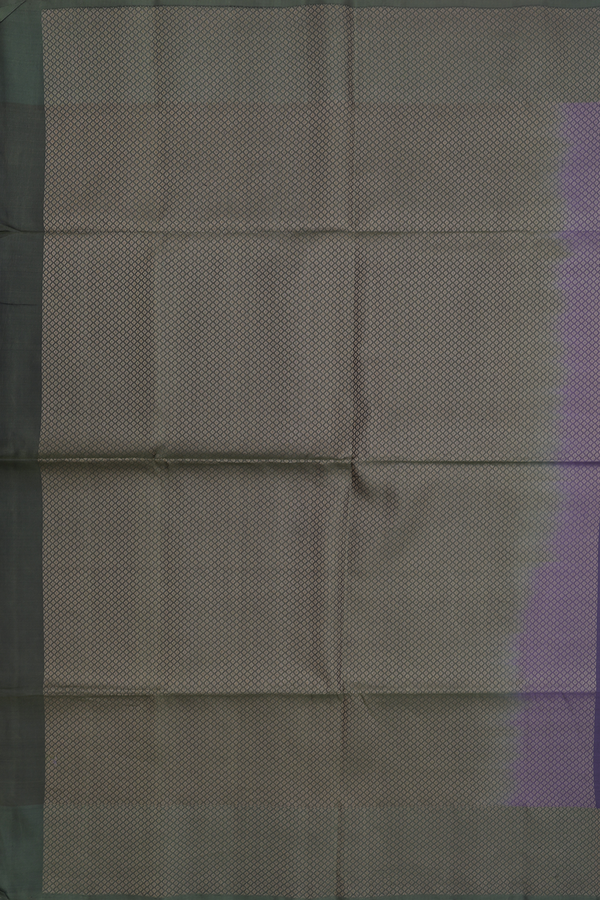 Soft Silk Saree In Dark Grey With Zari Buttas