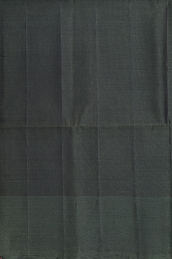 Soft Silk Saree In Dark Grey With Zari Buttas