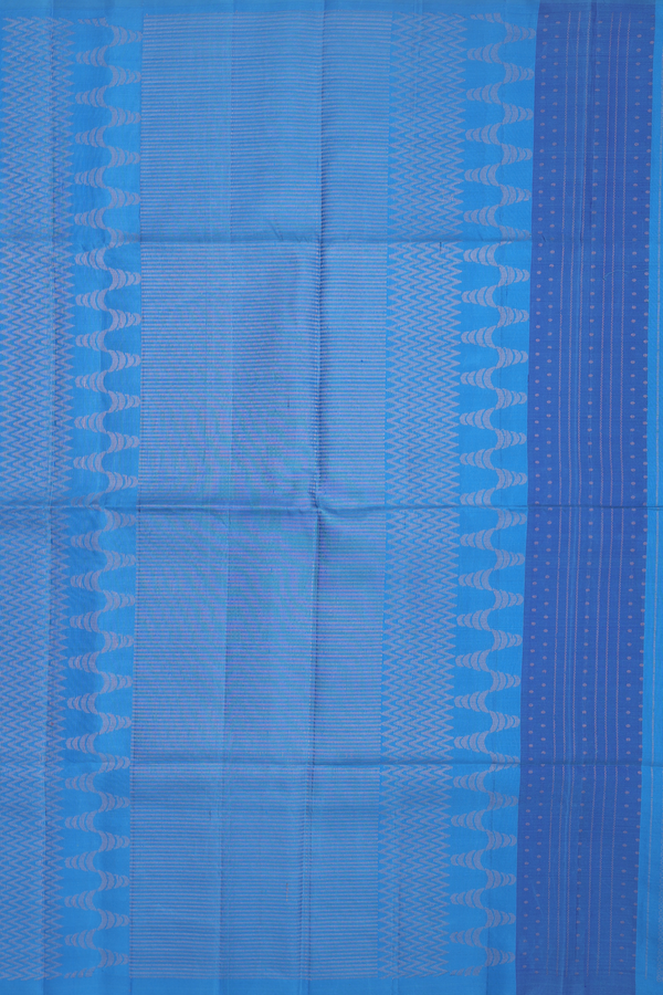 Soft Silk Saree In Shades Of Blue With Stripes Design