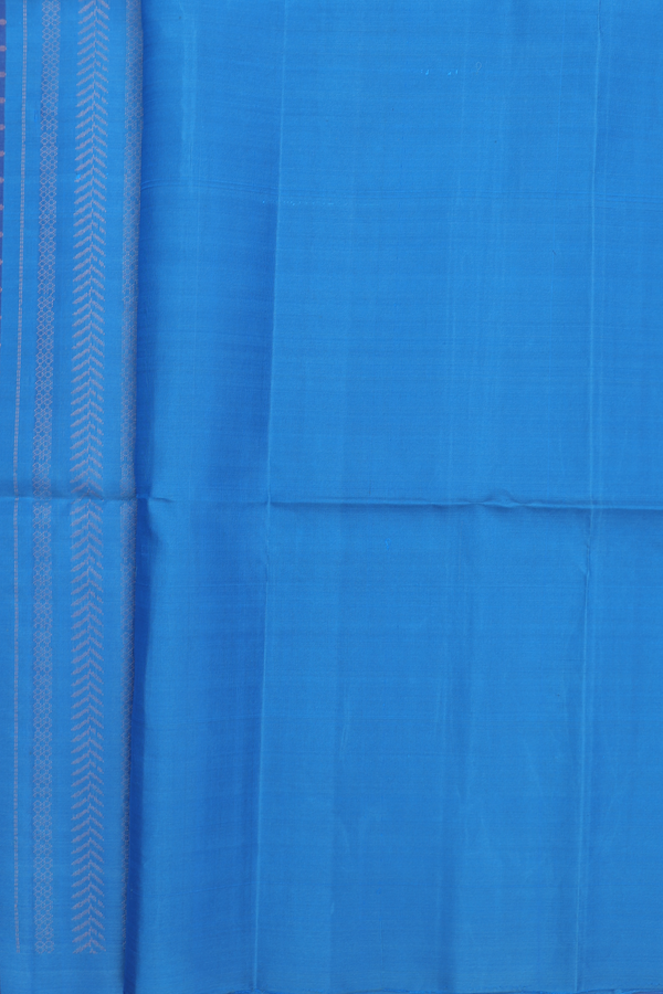 Soft Silk Saree In Shades Of Blue With Stripes Design