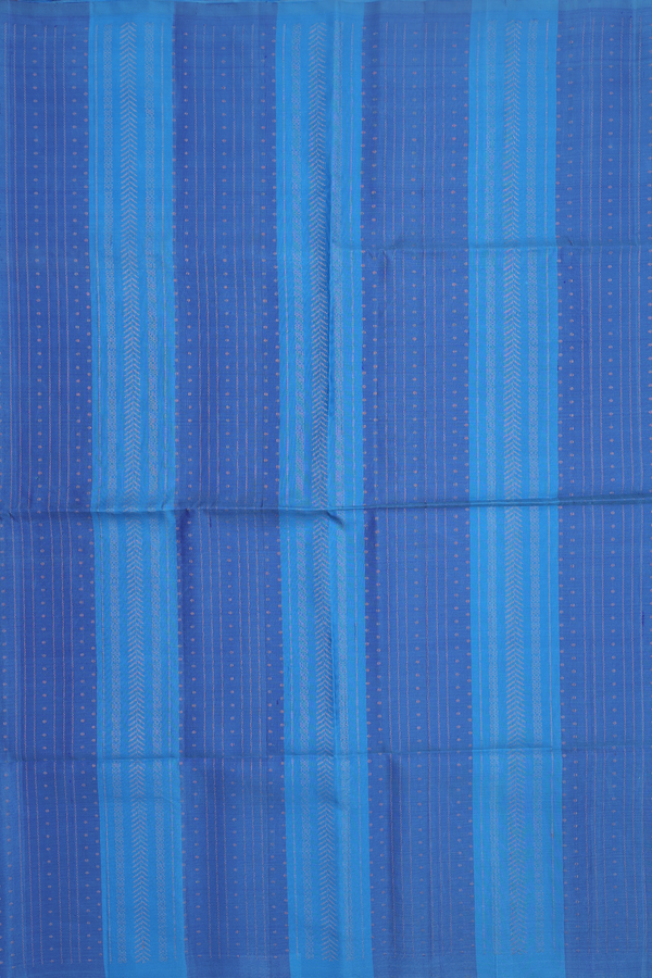 Soft Silk Saree In Shades Of Blue With Stripes Design