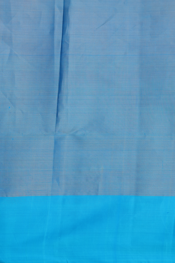 Soft Silk Saree In Tissue Blue With Zari Border